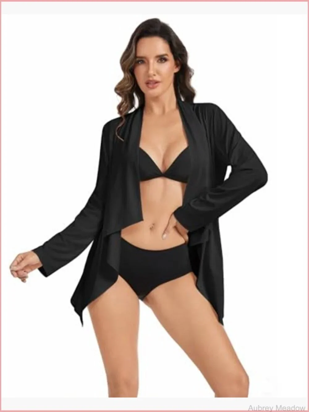 UPF 50+ Long Sleeve Sun Protection Swim Cover Up Cardigan
